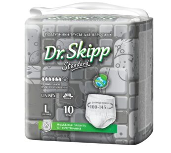 DR.SKIPP Standart 3 Large (6*,10 шт) (100-145 см) Подгузники-трусики для взрослых , Бельгия