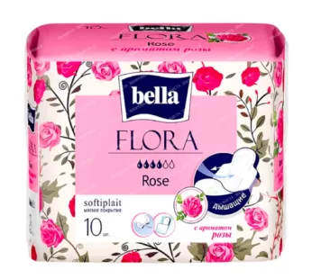 Прокладки Bella FLORA Rose 10шт, с ароматом розы